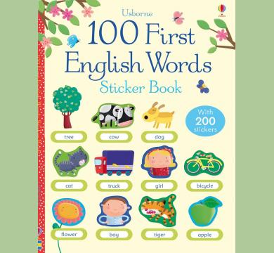 100 First English Words Sticker Book, книжка със стикери